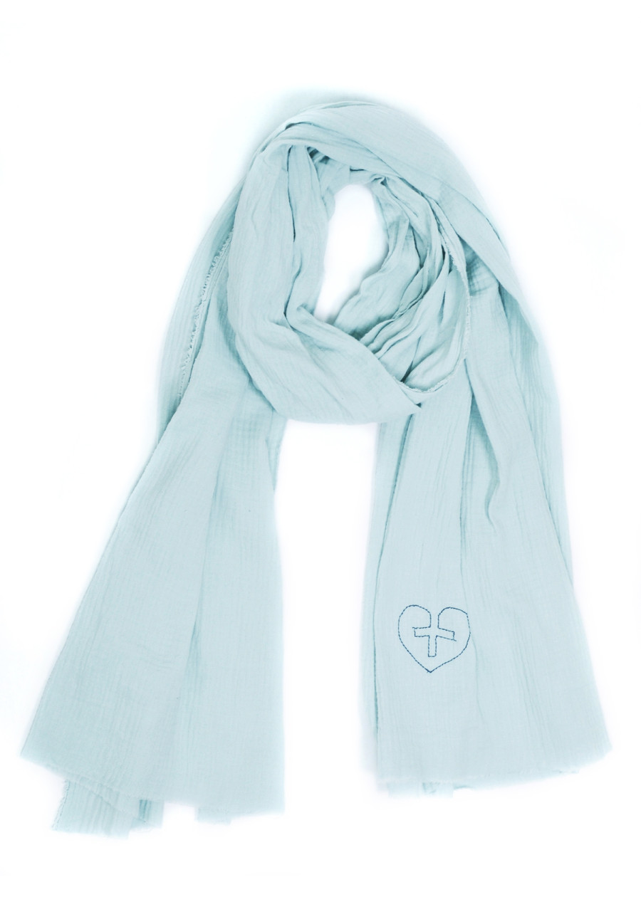 Grand foulard écharpe en coton bio de qualité. Chèche doux et chaud éco-responsable, écologique, vegan et made in France