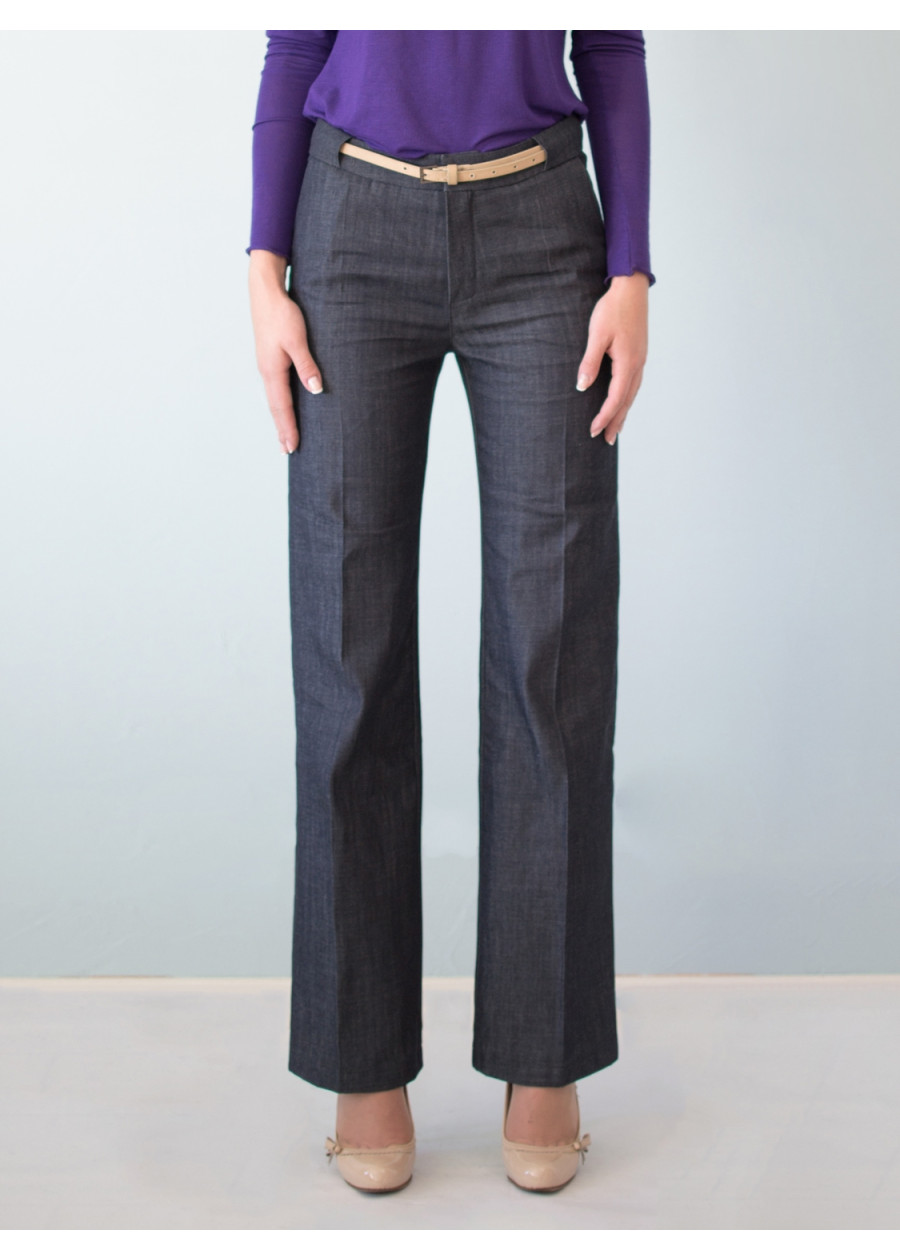 Pantalon tailleur Charlotte ample en jean bio brut
