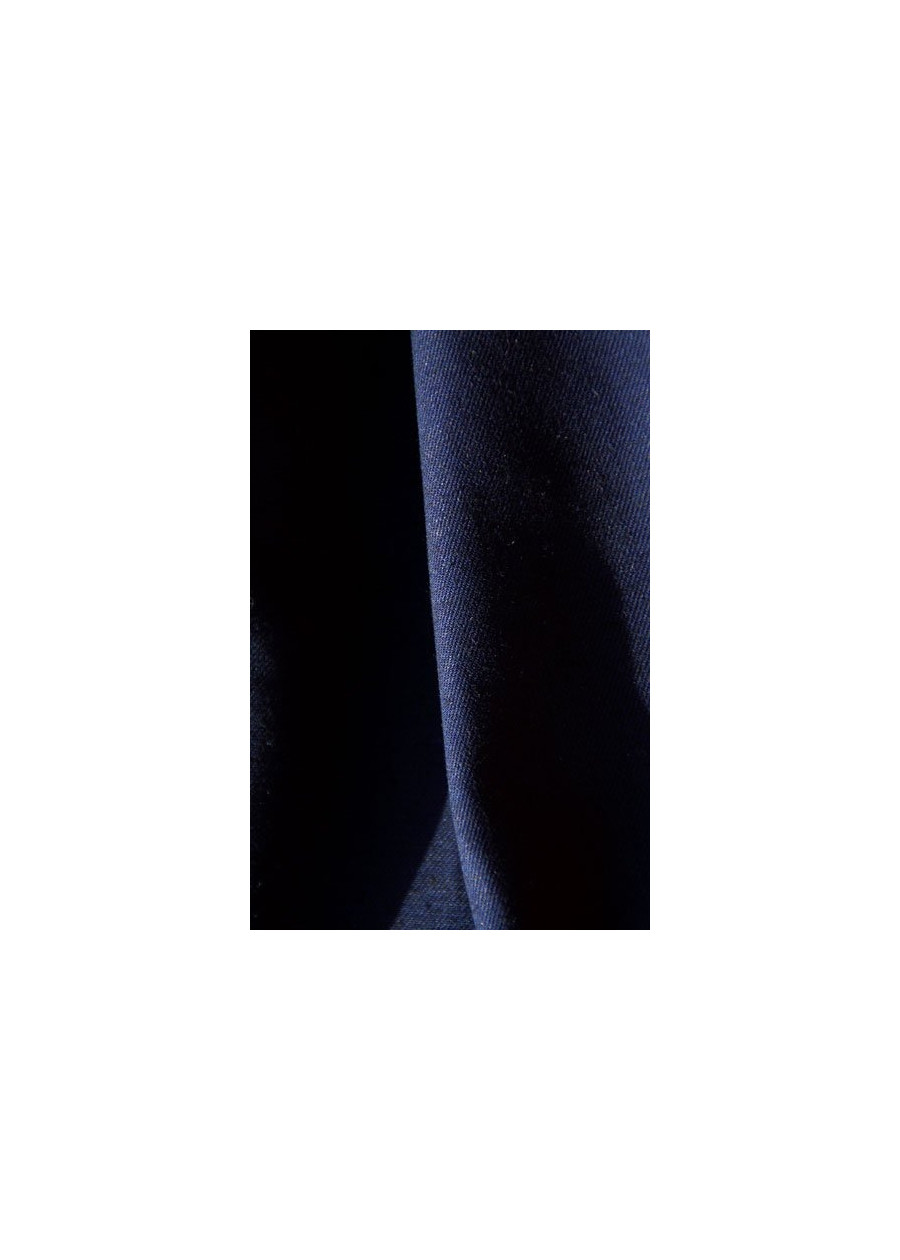 Pantalon tailleur ample en jean bio bleu marine stretch made in france