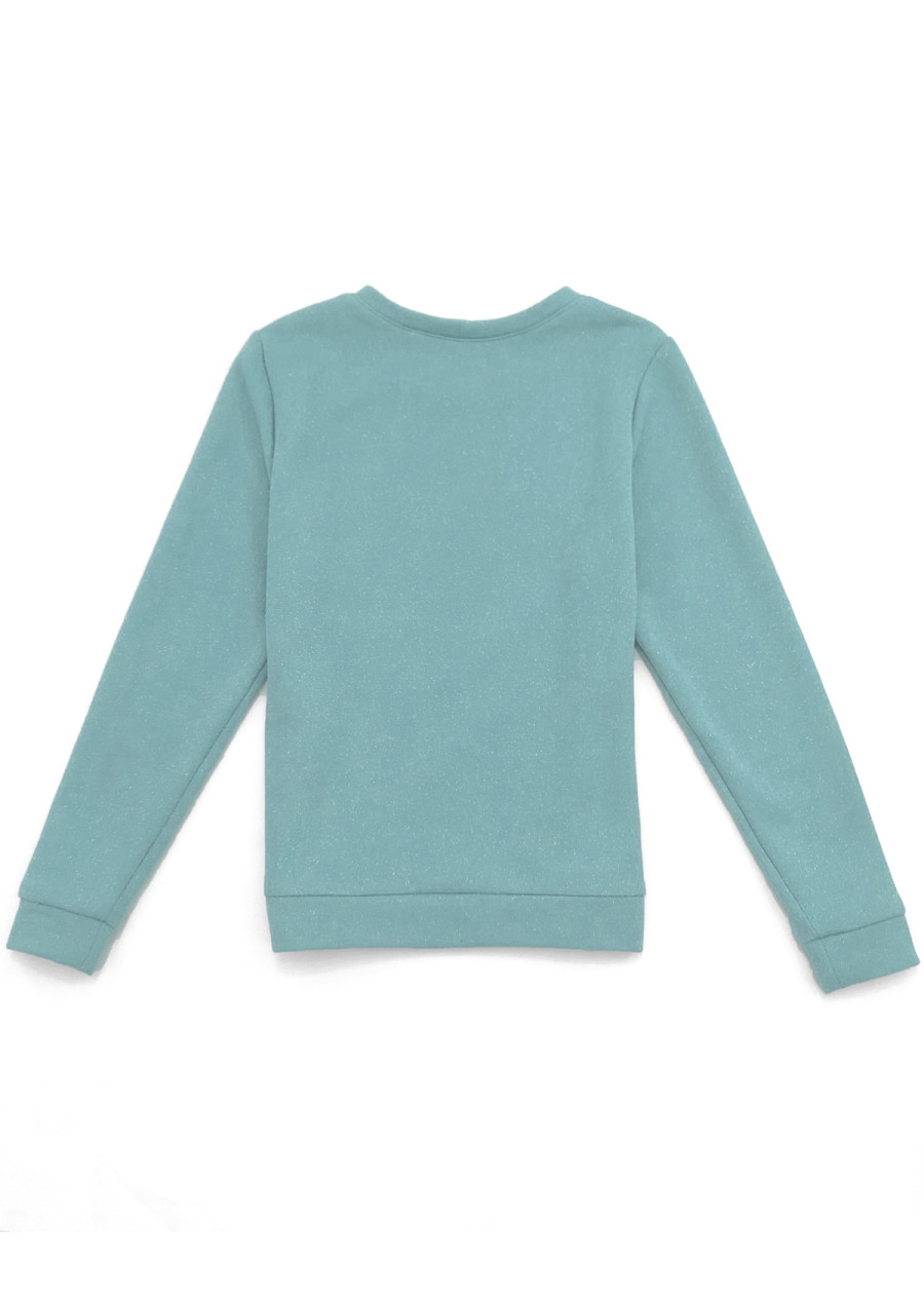 Pull vegan éco-responsable bleu glacier pailleté en coton bio made in France