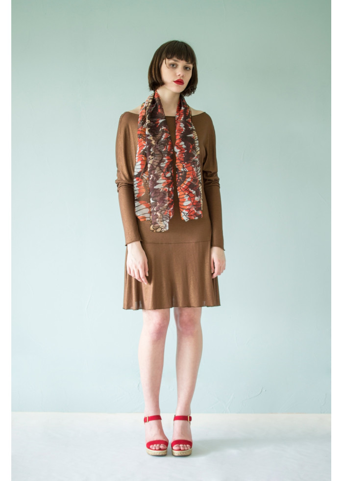 Foulard en mousseline de soie motif ailes de papillon