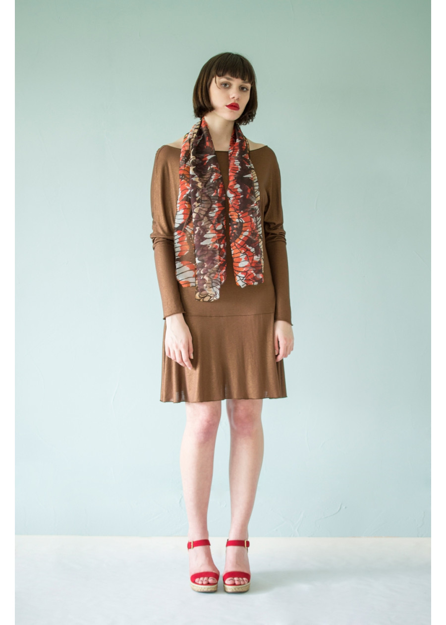 Foulard en mousseline de soie motif ailes de papillon