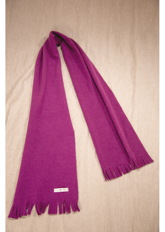 écharpe vegan en cachemire végétal de coton bio violet couleur lumineuse made in France - Marque éthique responsable pour femme