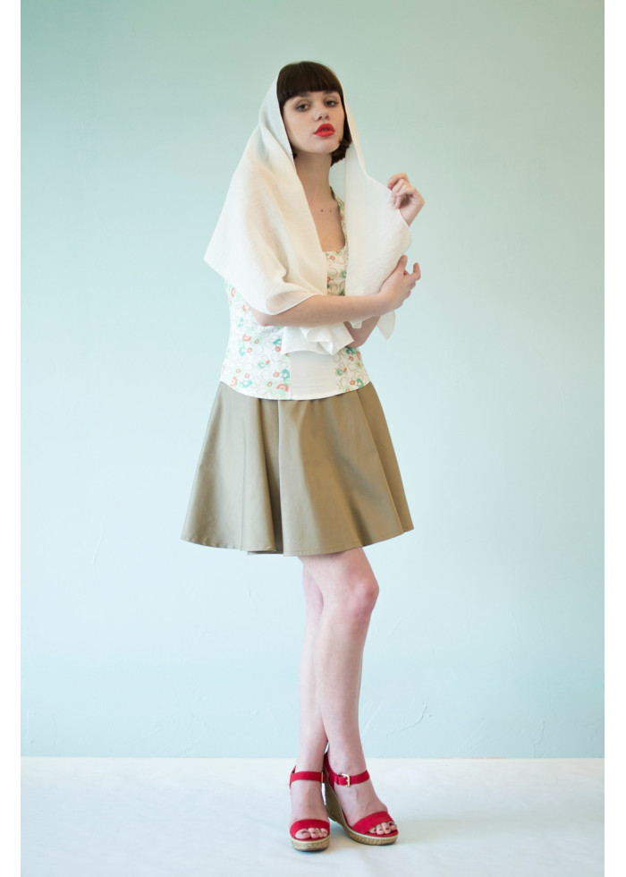 Foulard en étamine de coton bio blanc