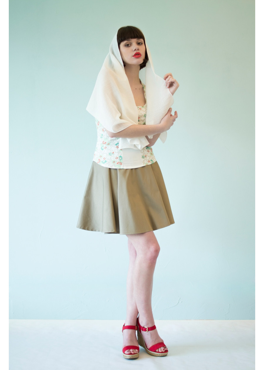 Foulard en étamine de coton bio blanc