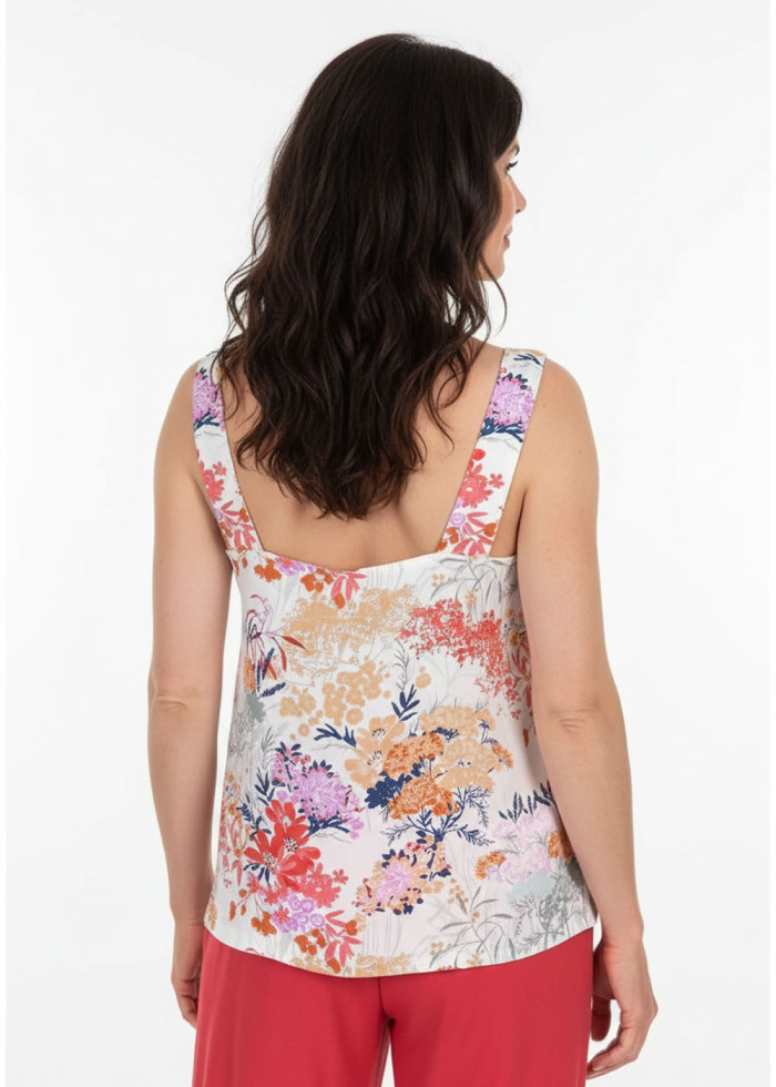 Débardeur fluide chic ample Soho imprimé floral en ECOVERO vegan écologique  fabriqué en France - mode éthique - artisanat local