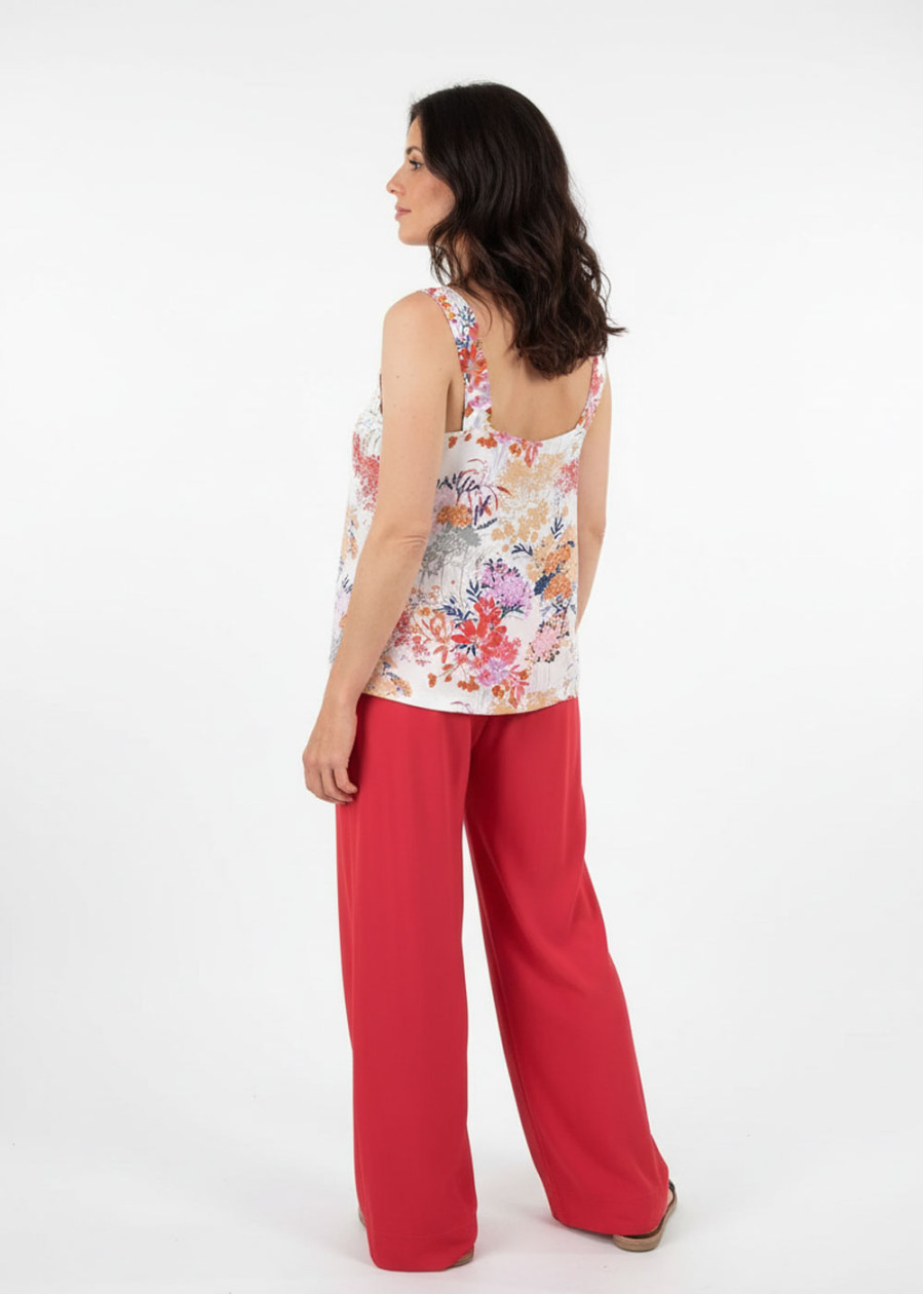 Débardeur fluide chic ample Soho imprimé floral en ECOVERO vegan écologique  fabriqué en France - mode éthique - artisanat local