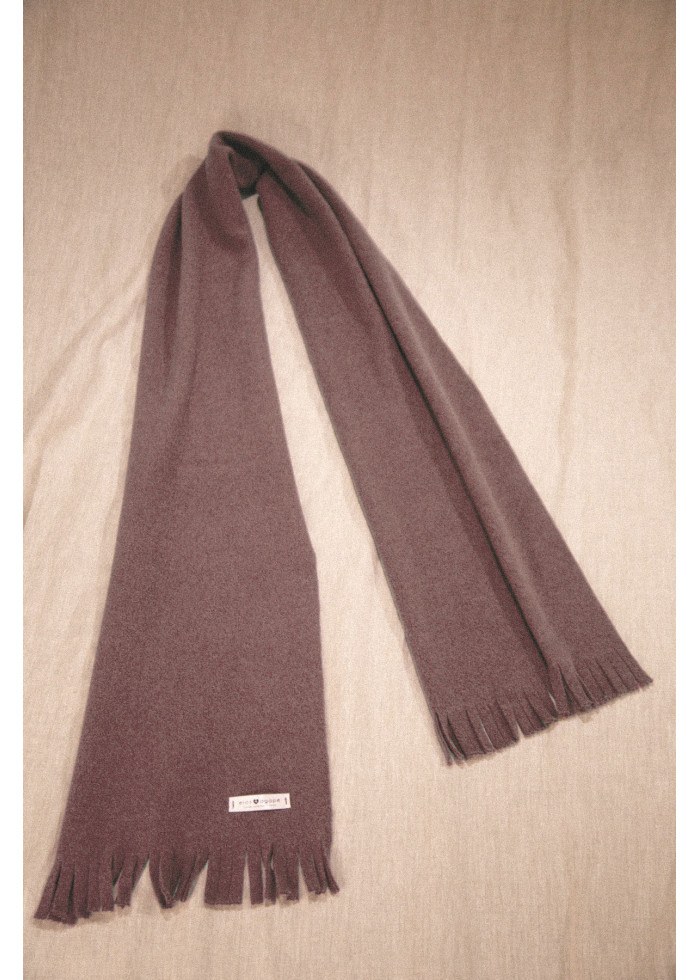 écharpe vegan en cachemire végétal de coton bio marron mocca made in France - Marque éthique éco-responsable pour femme