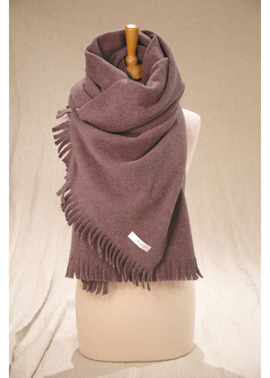 étole écharpe vegan en cachemire végétal de coton bio marron mocca made in France - Marque éthique éco-responsable pour femme