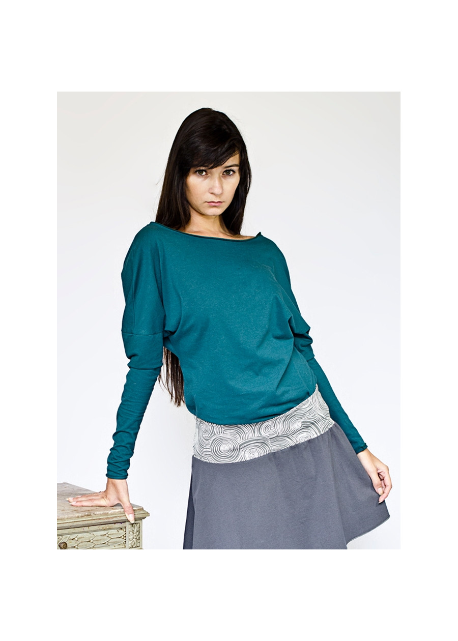 Top Athéna dos nu en jersey de coton bio bleu canard