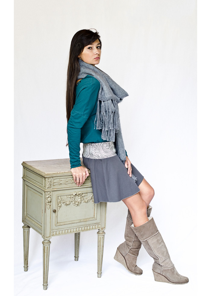 Top Athéna dos nu en jersey de coton bio bleu canard
