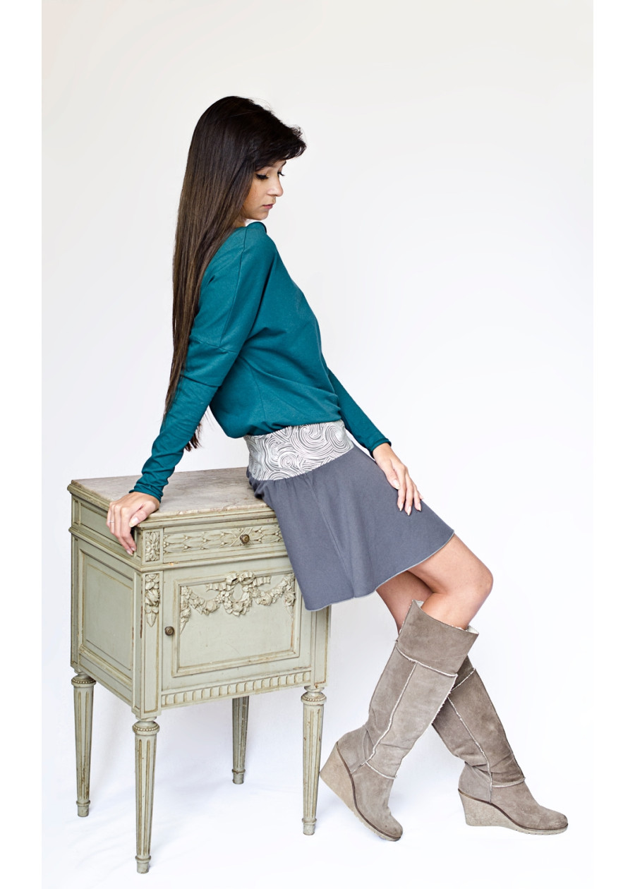 Top Athéna dos nu en jersey de coton bio bleu canard