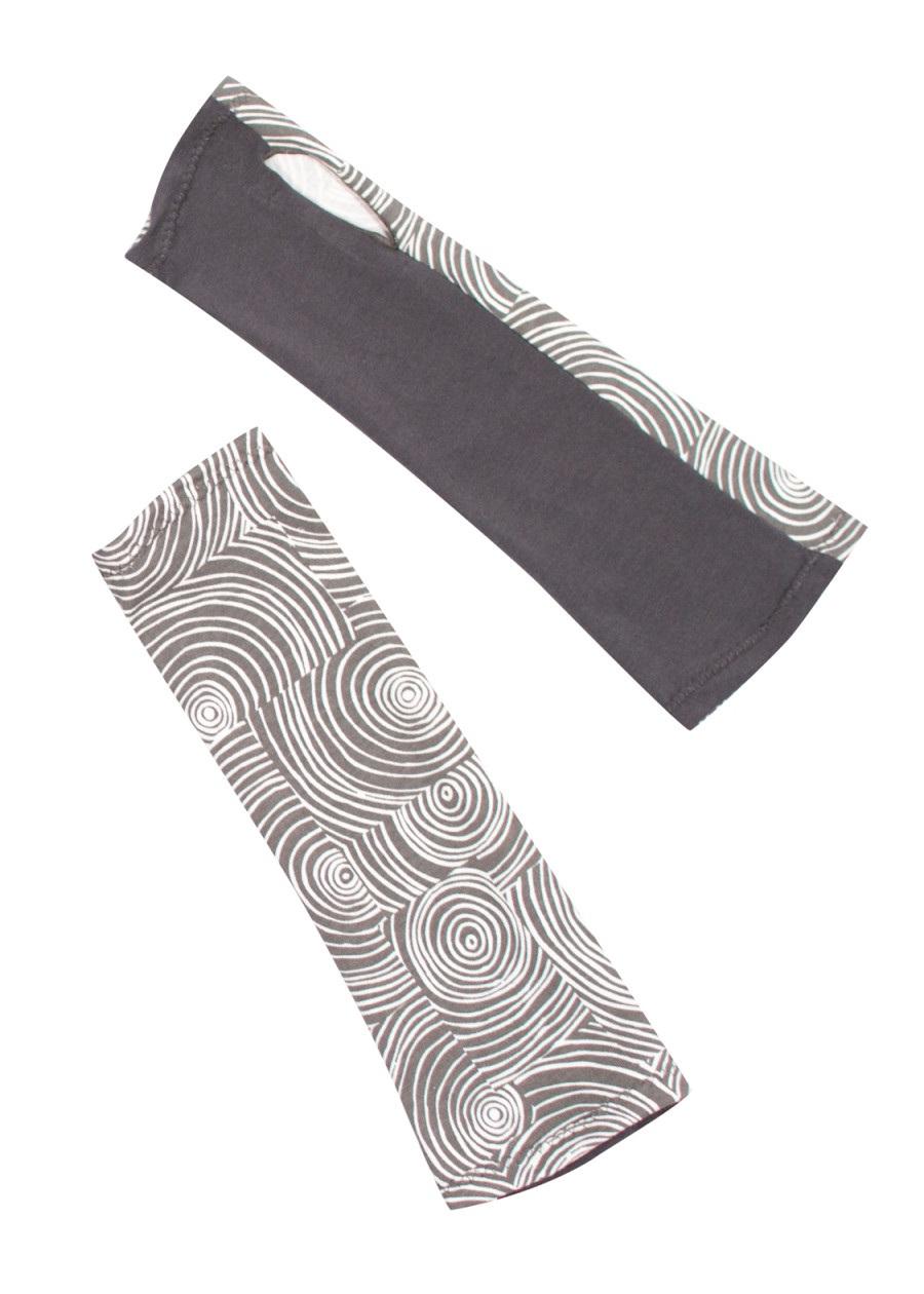 Mitaines bicolores gris motif spirale en coton bio - Accessoires de mode éthique