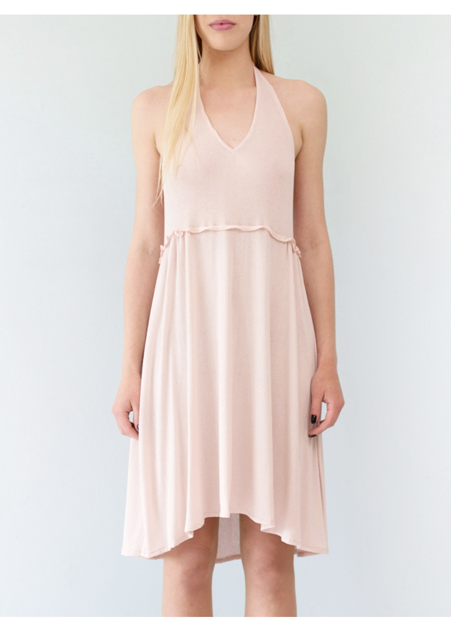 Robe dos nu en jersey de bambou Bahia rose pâle nude