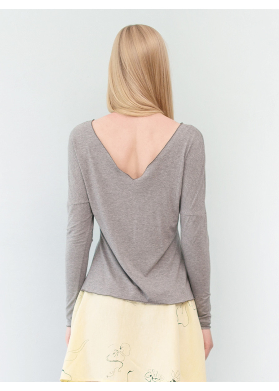 Top Athéna dos nu en jersey de modal gris chiné