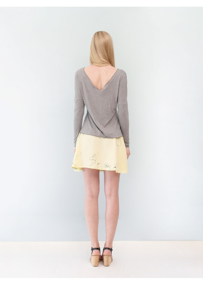 Top Athéna dos nu en jersey de modal gris chiné