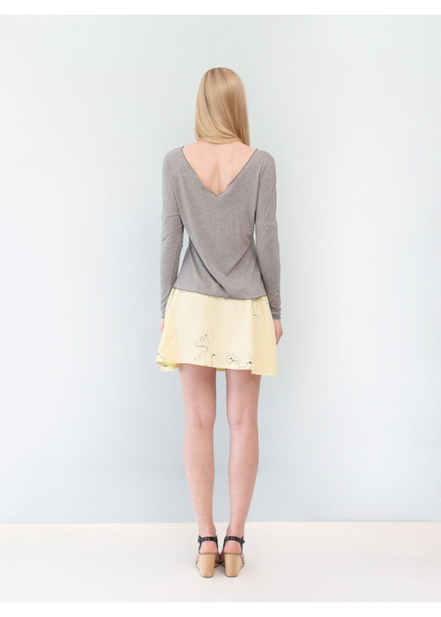 Top Athéna dos nu en jersey de modal gris chiné