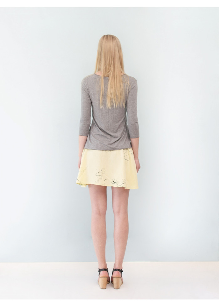 Top Sylvia manches 3/4 en jersey de modal gris chiné