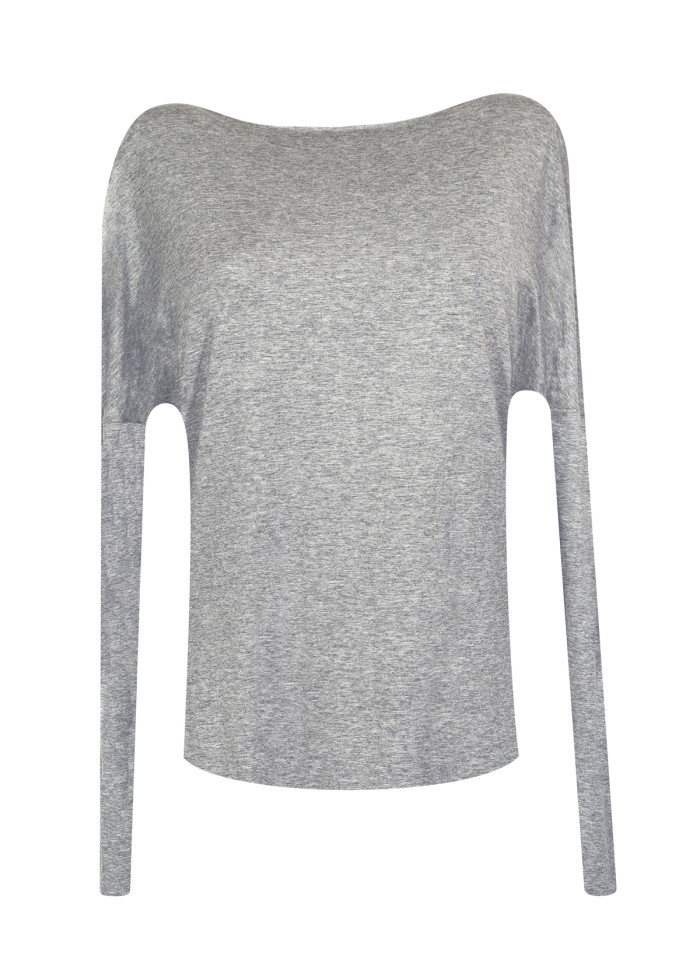 Top Athéna dos nu en jersey de modal gris chiné