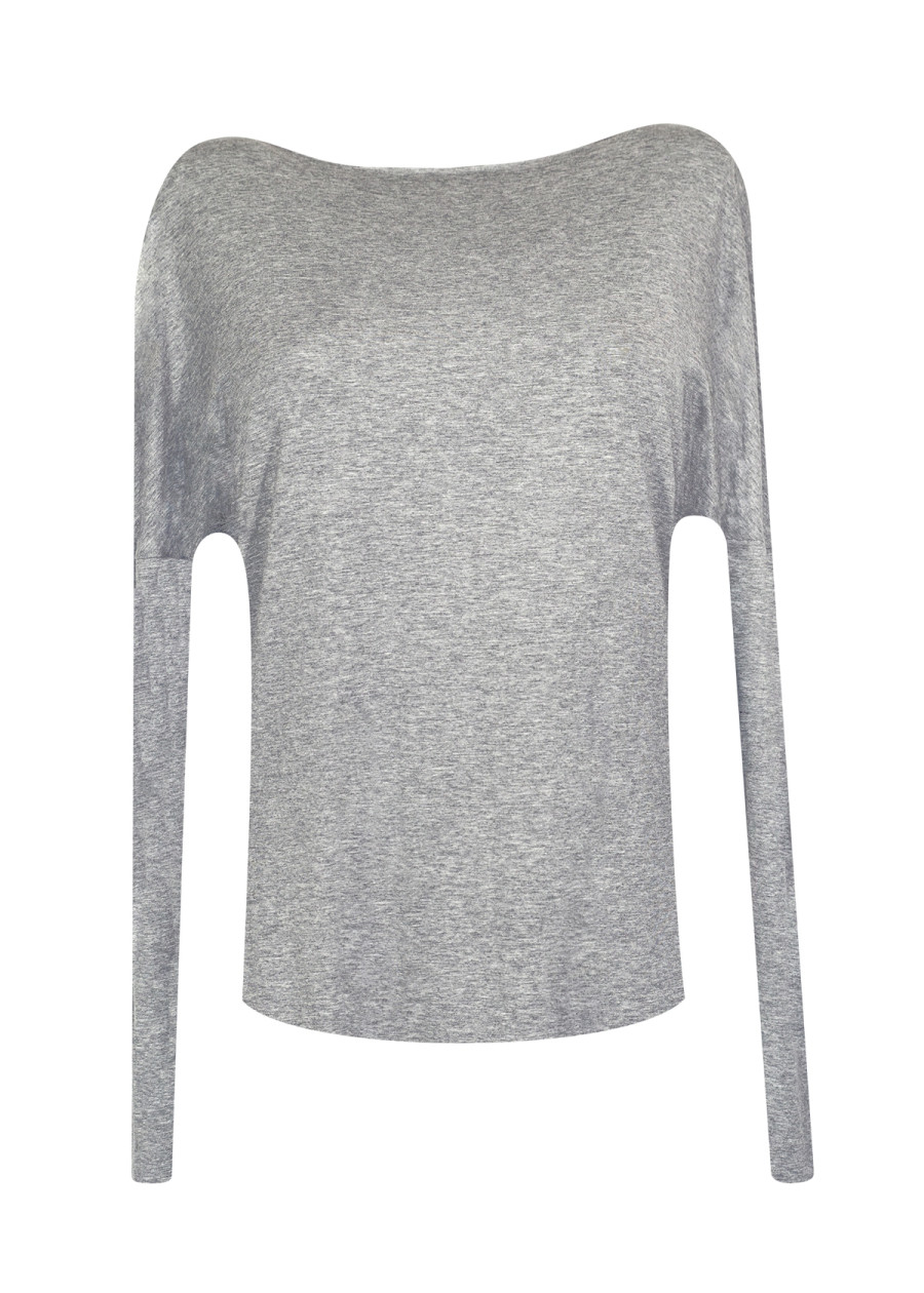 Top Athéna dos nu en jersey de modal gris chiné