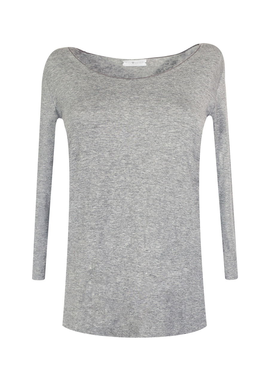 Top Sylvia manches 3/4 en jersey de modal gris chiné