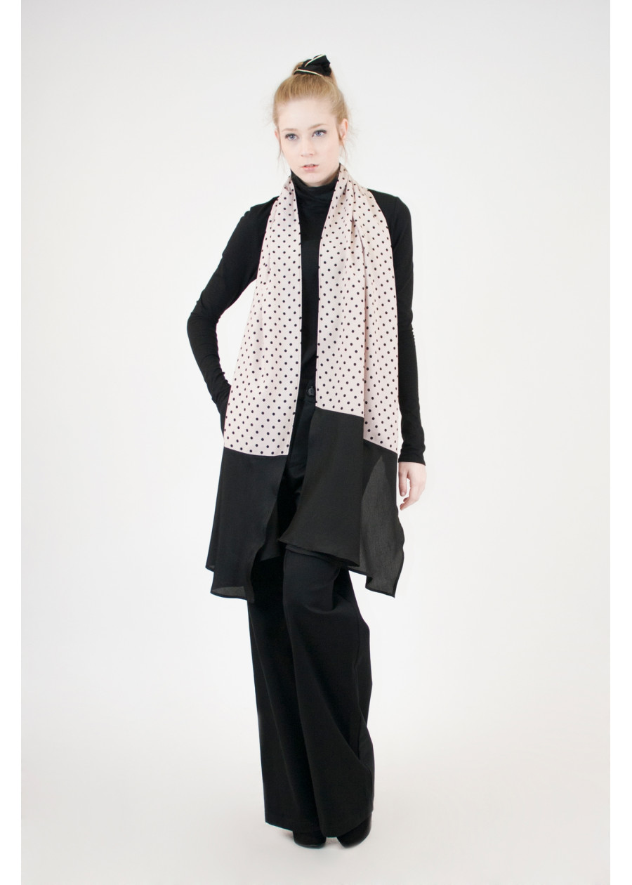 Pantalon palazzo en gabardine de coton bio noir coupe ample - Mode femme éco-responsable et vegan made in France