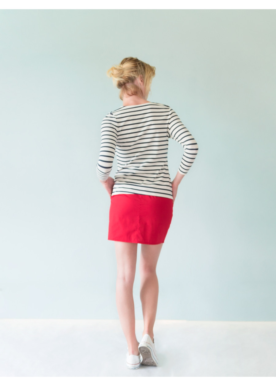 Top marinière manches 3/4 en coton bio de qualité à rayures mode vegan made in France